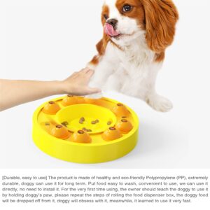 Dog Puzzle Toy Dog Treat Puzzle Interactive Dog Puzzle Toys for Smart Dogs Feeding Dispenser Slow Food Feeder Slow Feeder Dog Bowls (Yellow)