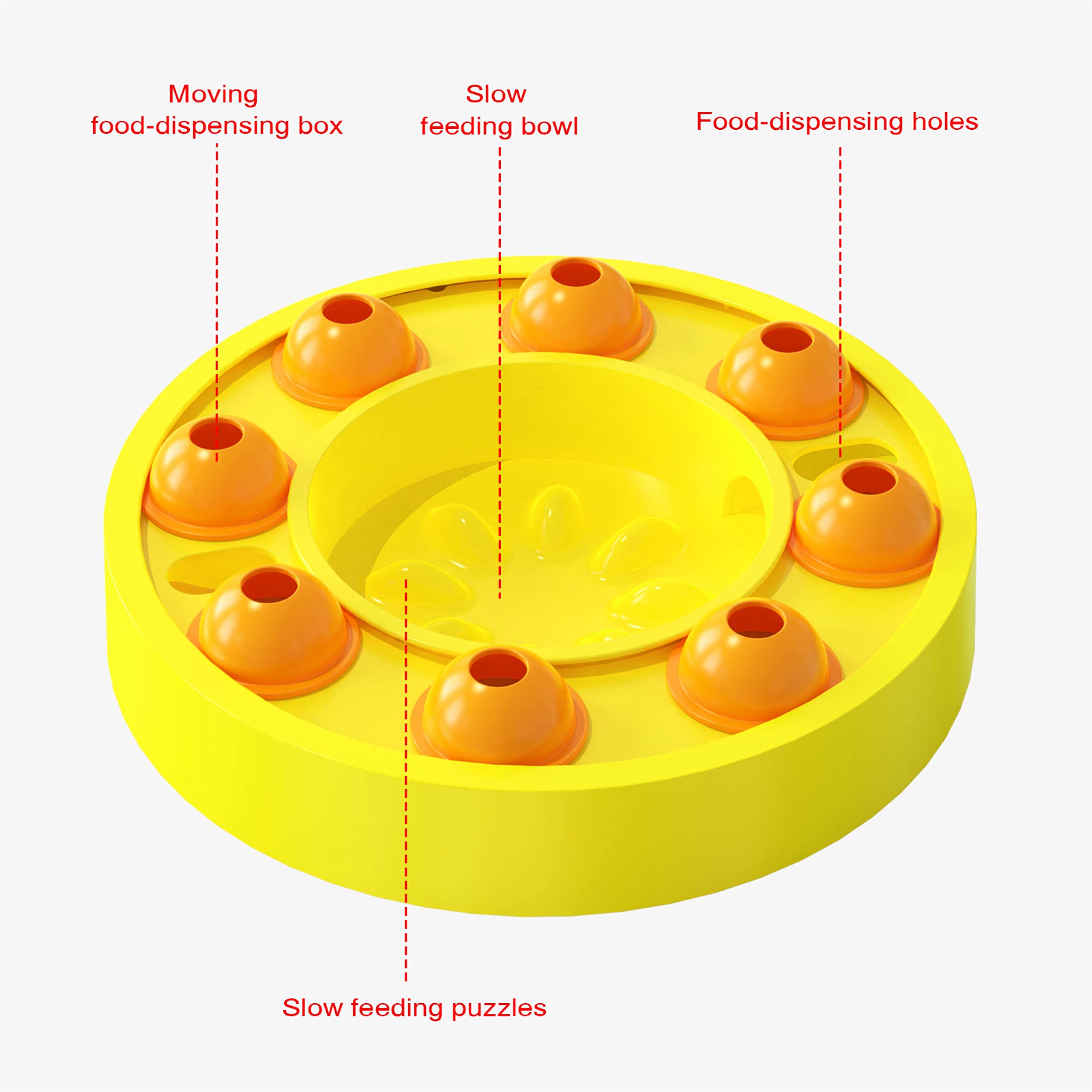 Dog Puzzle Toy Dog Treat Puzzle Interactive Dog Puzzle Toys for Smart Dogs Feeding Dispenser Slow Food Feeder Slow Feeder Dog Bowls (Yellow)