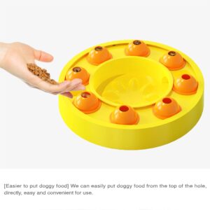 Dog Puzzle Toy Dog Treat Puzzle Interactive Dog Puzzle Toys for Smart Dogs Feeding Dispenser Slow Food Feeder Slow Feeder Dog Bowls (Yellow)