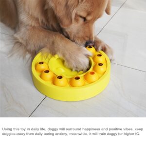 Dog Puzzle Toy Dog Treat Puzzle Interactive Dog Puzzle Toys for Smart Dogs Feeding Dispenser Slow Food Feeder Slow Feeder Dog Bowls (Yellow)