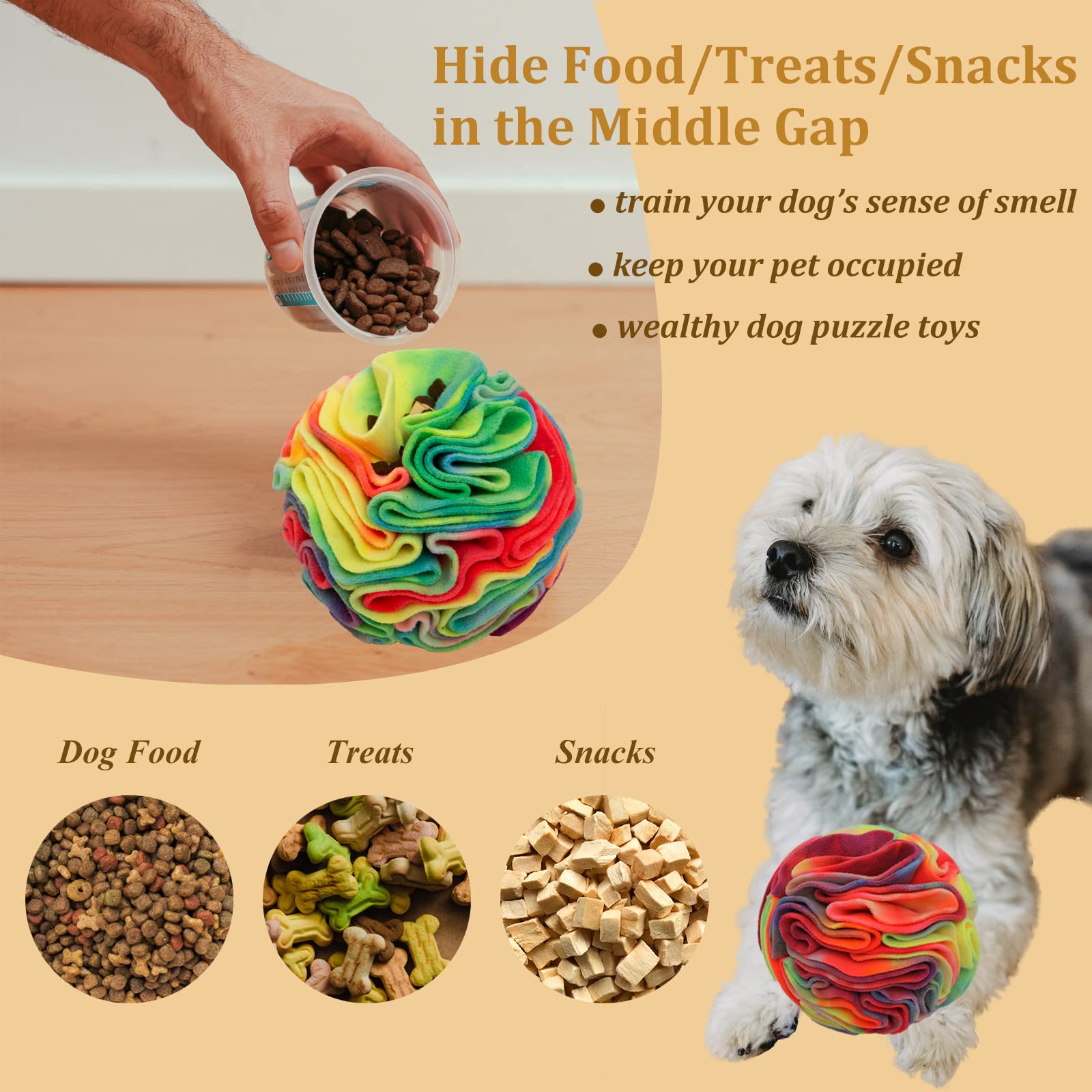 Ablechien Snuffle Ball for Dogs, Slow Down Eating, Dog Enrichment Toys, Sniffle Interactive Treat Game, Enhance Sniffing, Dog Snuffle Puzzle Toy…