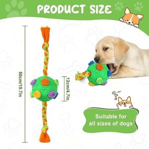 Fzonsh Snuffle Ball for Dogs Small to MediumBreed with Interactive Bite Resistant Rope, Interactive Puzzle Dog Toys Snuffle Ball Encourages Natural Foraging Skills for Training