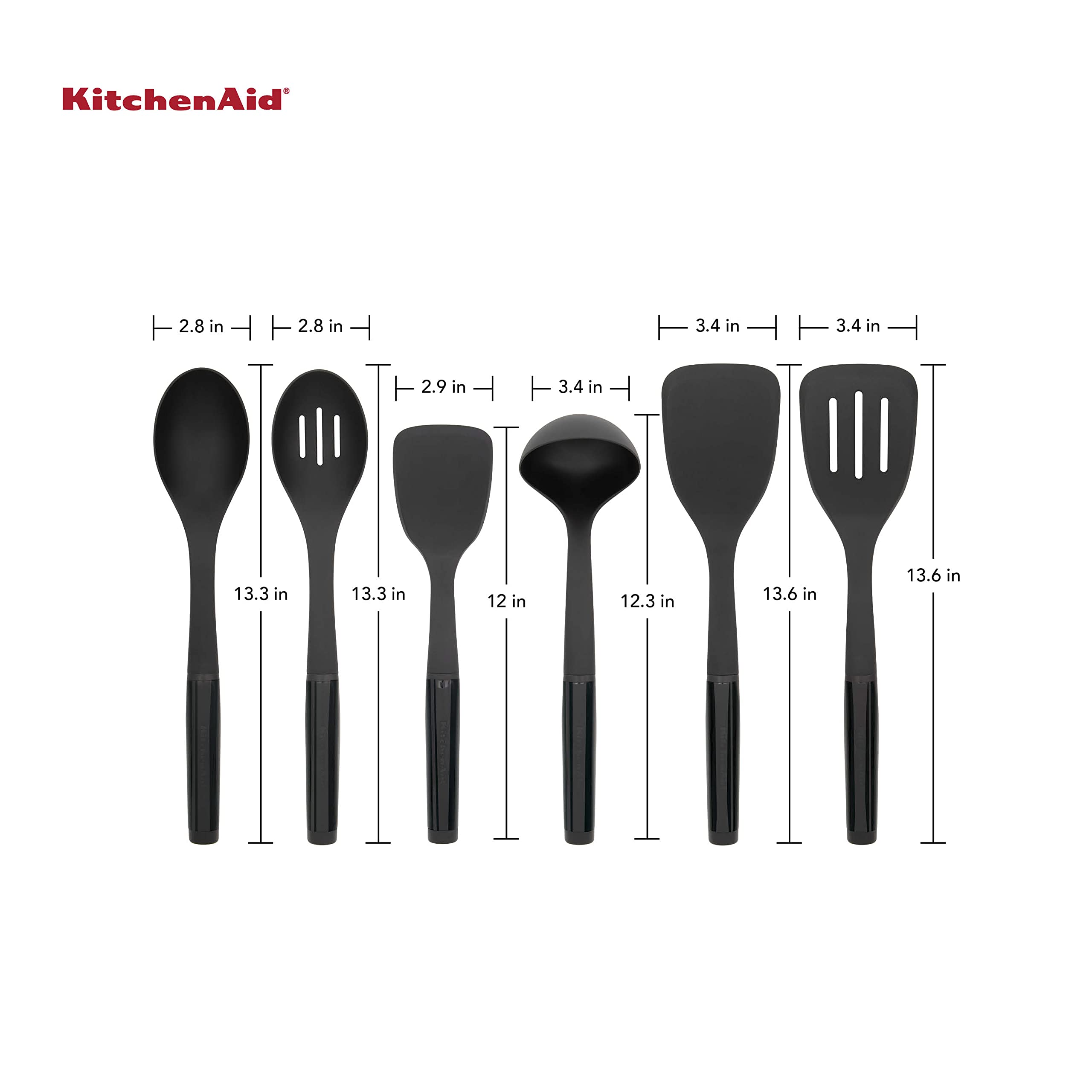 KitchenAid Universal Tool Set, 6 Piece, Black & KE060OHOBA Classic Utility Whisk, One Size, Black 2