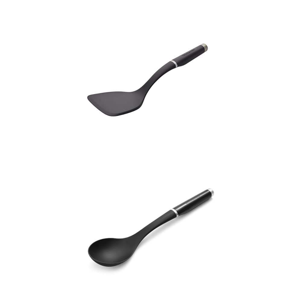 KitchenAid - KO001OHOBA KitchenAid Gourmet Large Solid Turner, one size, Matte Black & KitchenAid Classic Basting Spoon, One Size, Black 2