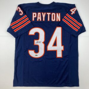 facsimile autographed walter payton chicago blue reprint laser auto football jersey size men's xl