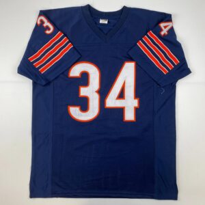 Facsimile Autographed Walter Payton Chicago Blue Reprint Laser Auto Football Jersey Size Men's XL