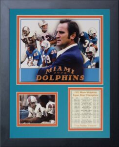 legends never die 1972 miami dolphins framed photo collage, 11x14-inch, black