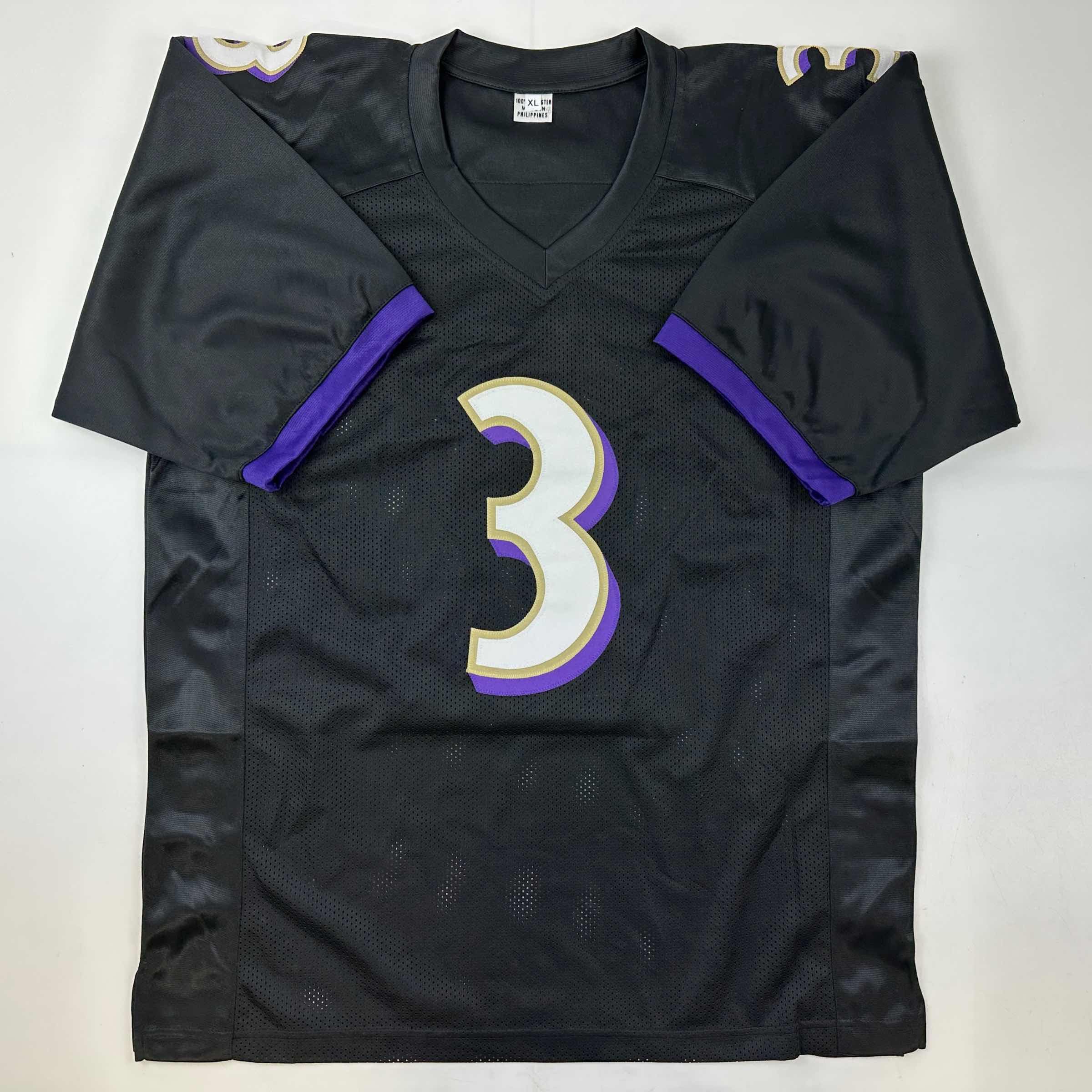 Autographed/Signed Odell Beckham Jr. Baltimore Black Football Jersey Beckett BAS COA