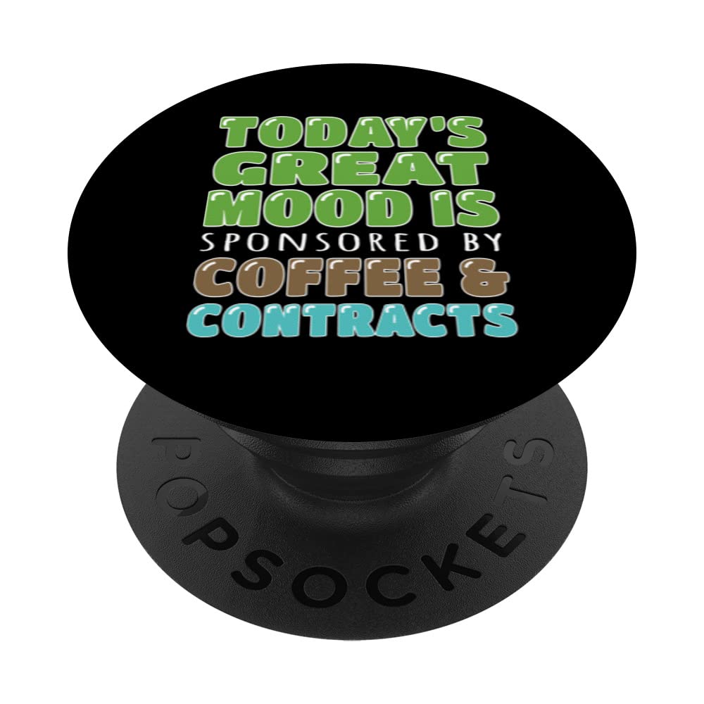 Coffee & Contracs Realtor Real Estate Agent PopSockets Swappable PopGrip