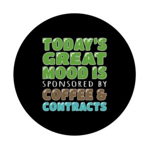 Coffee & Contracs Realtor Real Estate Agent PopSockets Swappable PopGrip