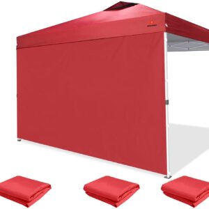 EMSCANOPY SunWall for 12x12 Canopy Frame, 3 Pack Sidewall Only, (Red)