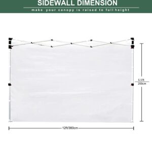 EMSCANOPY SunWall for 12x12 Canopy Frame, 3 Pack Sidewall Only, (Red)