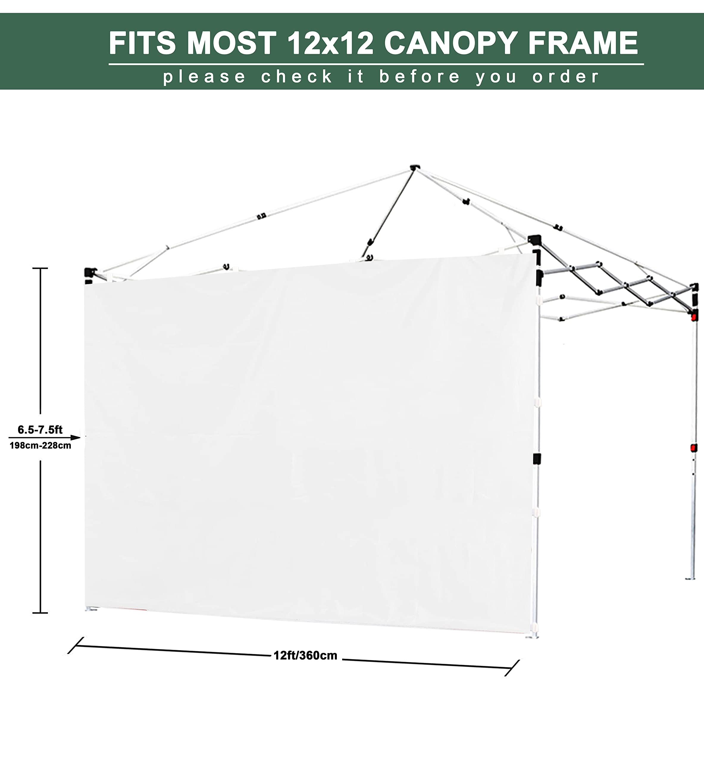 EMSCANOPY SunWall for 12x12 Canopy Frame, 3 Pack Sidewall Only, (Red)