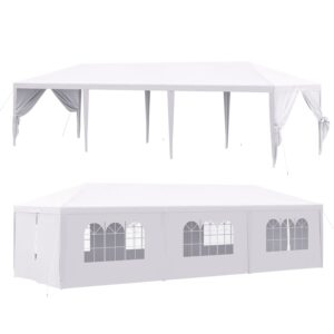 Devoko 10'x30' Outdoor Party Tent, Heavy Duty Canopy Event Wedding Tent for Parties Backyard Patio, White