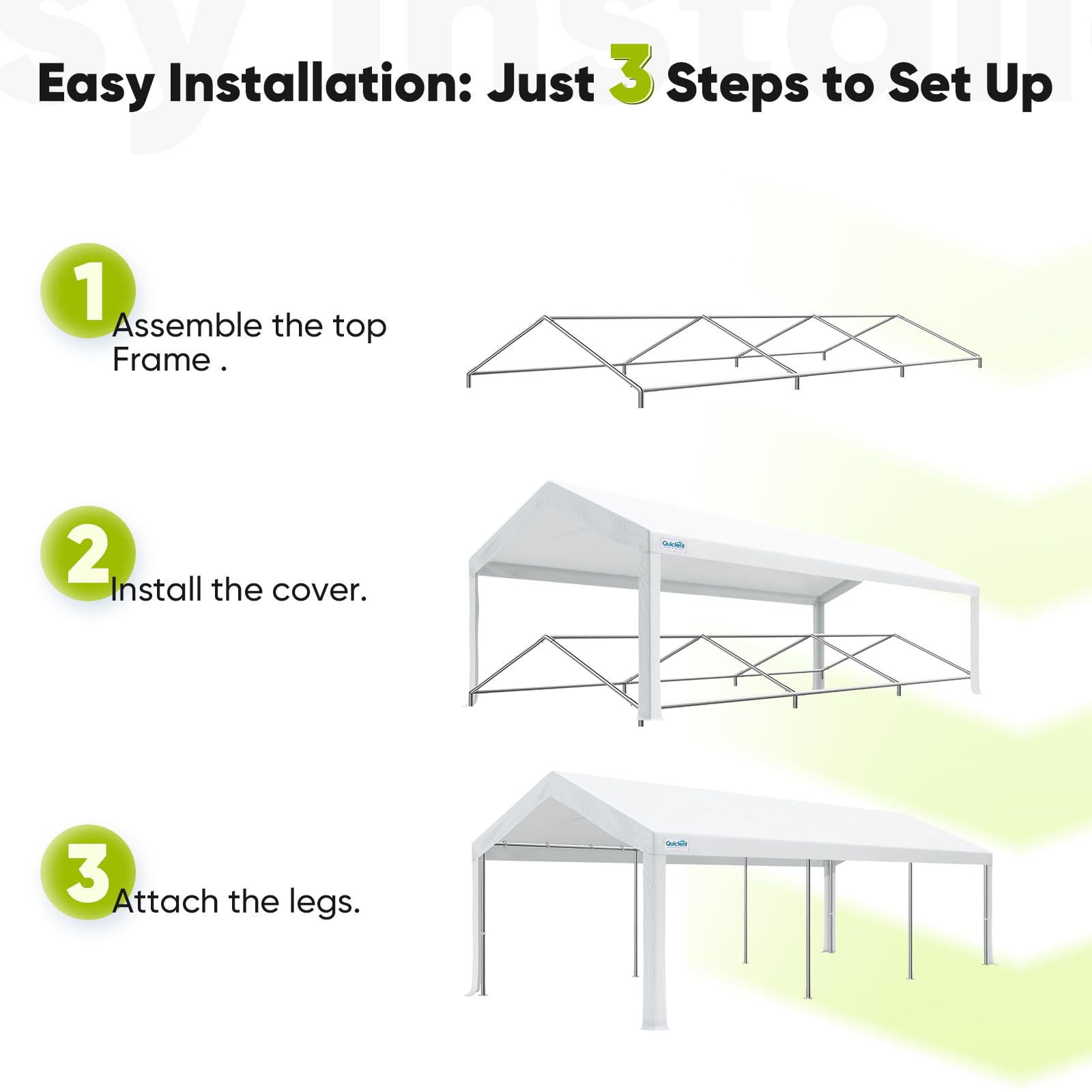 Quictent 13x20ft Party Tent Upgrade Heavy Duty Outdoor Commercial Gazebo Wedding Canopy Carport Event Shelter BBQ Wedding Tents