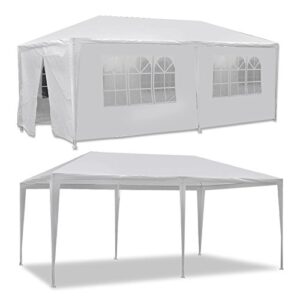 F2C 10 x20 Outdoor Gazebo White Canopy with sidewalls Party Wedding Tent Cater Events Pavilion Beach BBQ (10'X20')