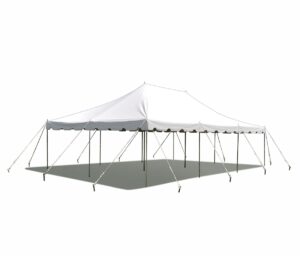 party tents direct 20'x30' canopy tent, weekender canopy pole tent, easy up with heavy duty pvc white top, 120 person capacity, outdoor canopies, tents for parties, weddings & events