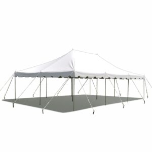 Party Tents Direct 20'x30' Canopy Tent, Weekender Canopy Pole Tent, Easy Up with Heavy Duty PVC White Top, 120 Person Capacity, Outdoor Canopies, Tents for Parties, Weddings & Events