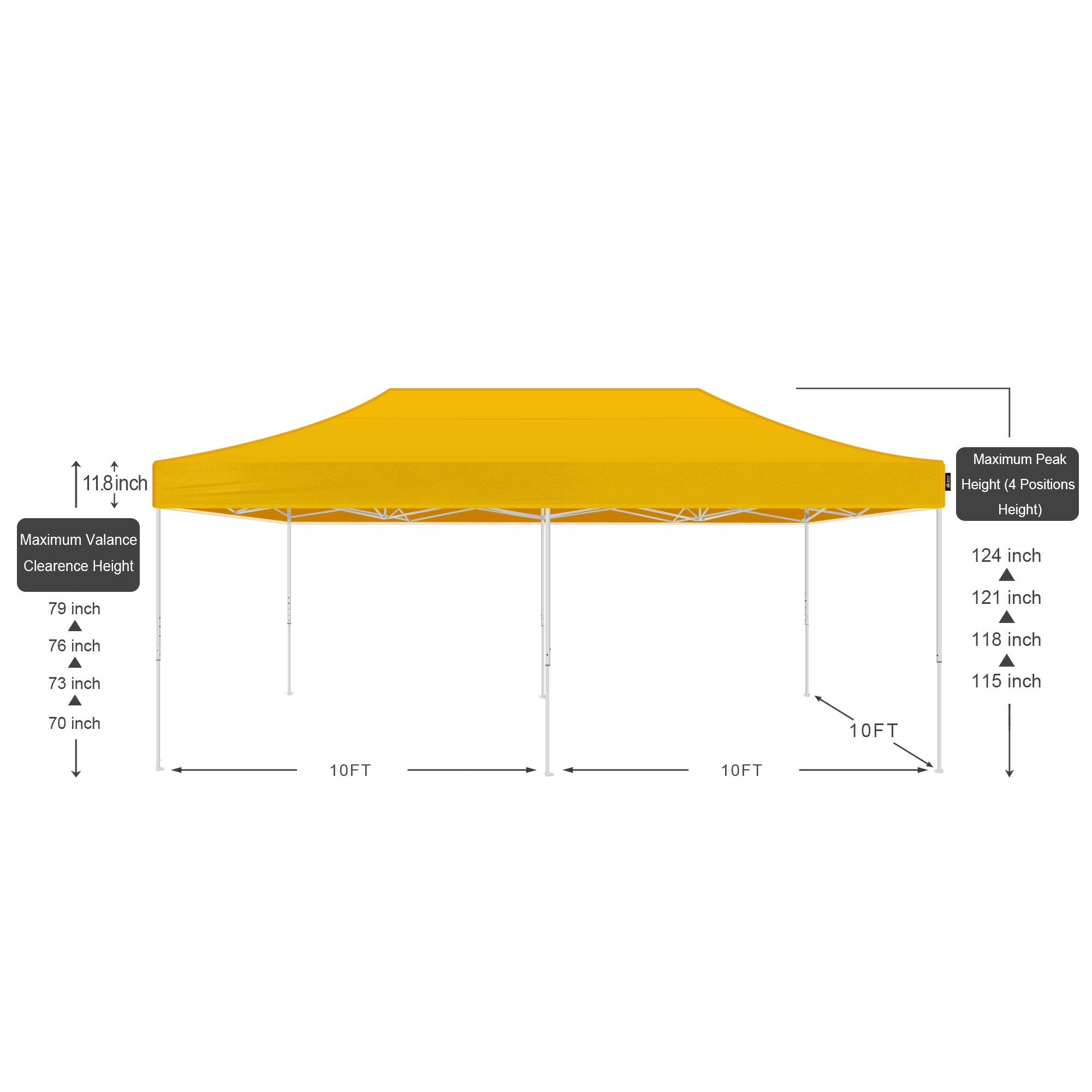 AMERICAN PHOENIX Canopy Tent 10x20 Pop Up Tent Instant Shelter Shade Heavy Duty Commercial Outdoor Party Tent