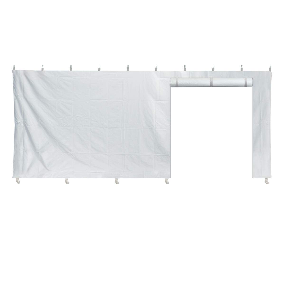 Party & Canopy Tent Sidewall with Zipper, 7' Foot x 20' Foot, Translucent PVC Vinyl Material for Commercial Outdoor Tent, Wedding, Event, and Party Tents with Clips and Grommets, Tent Not Included