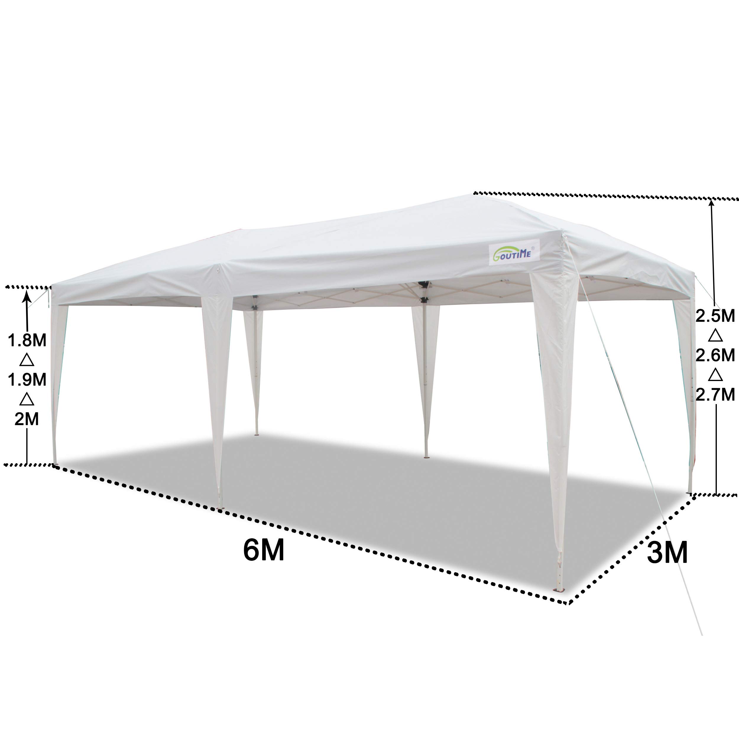 GOUTIME 10x20 Feet Ez Pop Up Canopy Instant Tent Shelter with Weight Bags 4 x 40 lb