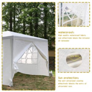 Gazebo Tent 10'x30' Canopy Tent Outdoor Gazebo Canopy Wedding Party Tent with 8 Removable Side Walls, White (10x30ft 8 Removable Sidewalls)