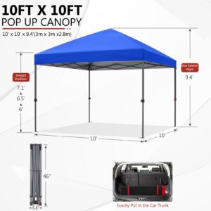 ABCCANOPY Durable Easy Pop up Canopy Tent 10x10, Royal Blue