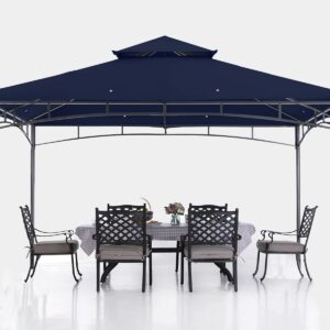 ABCCANOPY Gazebos for Patios 10x12 - Outdoor Steel Frame Gazebo for Lawn Backyard Garden Deck (Navy Blue)