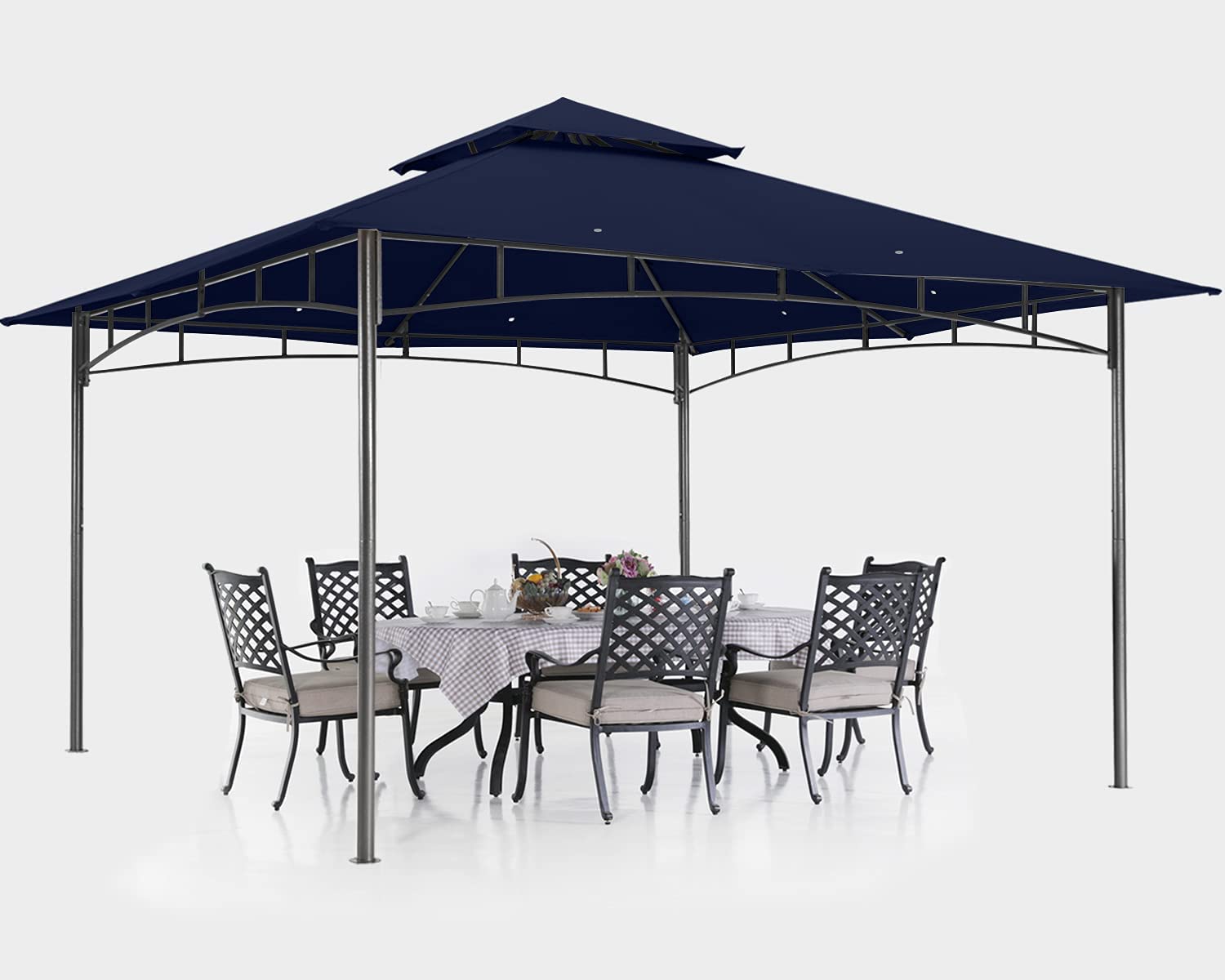 ABCCANOPY Gazebos for Patios 10x12 - Outdoor Steel Frame Gazebo for Lawn Backyard Garden Deck (Navy Blue)