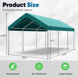 Quictent 10’x20’ Heavy Duty Carport Car Canopy Galvanized Car Boat Shelter with Reinforced Steel Cables-Green