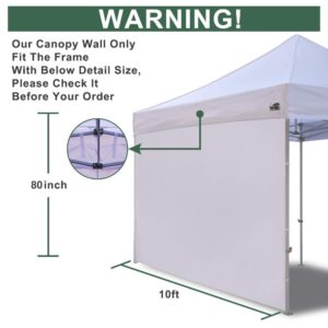 Eurmax USA Instant Canopy SunWall 10x10 Canopy Wall Sidewall for Pop Up Canopy Tent,1 Pack Sidewall Only (White)