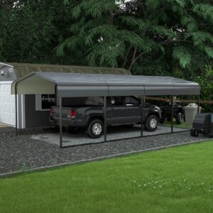 MUPATER Outdoor Carport, 12' x 20' Heavy Duty Canopy for Garage,Car ...