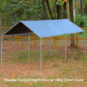 King Canopy Original 10-Feet by 20-Feet, 1 3/8-Inch Steel Frame, 6-Leg, Carport, Grey, KMK1PCS