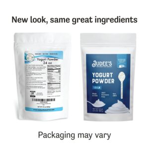 Judee’s Yogurt Powder 1.5lb (24oz) - 100% Non-GMO, rBST Hormone-Free - Gluten-Free & Nut-Free - Made from Real Dairy - Made in USA - Make Homemade Yogurt and Tangy Dips, Dressings, and Toppings