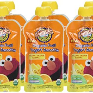 Earth's Best Sesame Street Fruit Yogurt Smoothies - Pineapple Banana Orange - 4.2 oz - 6 pk