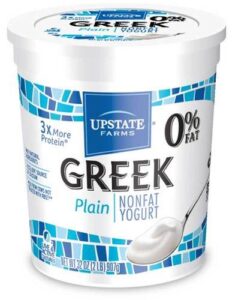 upstate farms greek nonfat blended vanilla yogurt, 32 ounce - 6 per case.