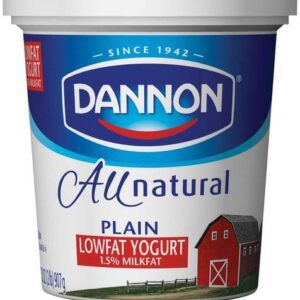 Dannon All Natural Quart Plain Lowfat Yogurt, 32 Ounce -- 6 per case.