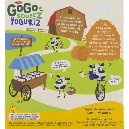 PACK OF 12 - COGO Squeez Yogurtz Banana Low Fat Yogurt, 4- 3 oz pouches