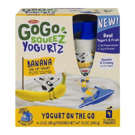 PACK OF 12 - COGO Squeez Yogurtz Banana Low Fat Yogurt, 4- 3 oz pouches