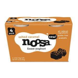 noosa 4 ounce salted caramel yoghurt, 4 count per pack - 6 per case.