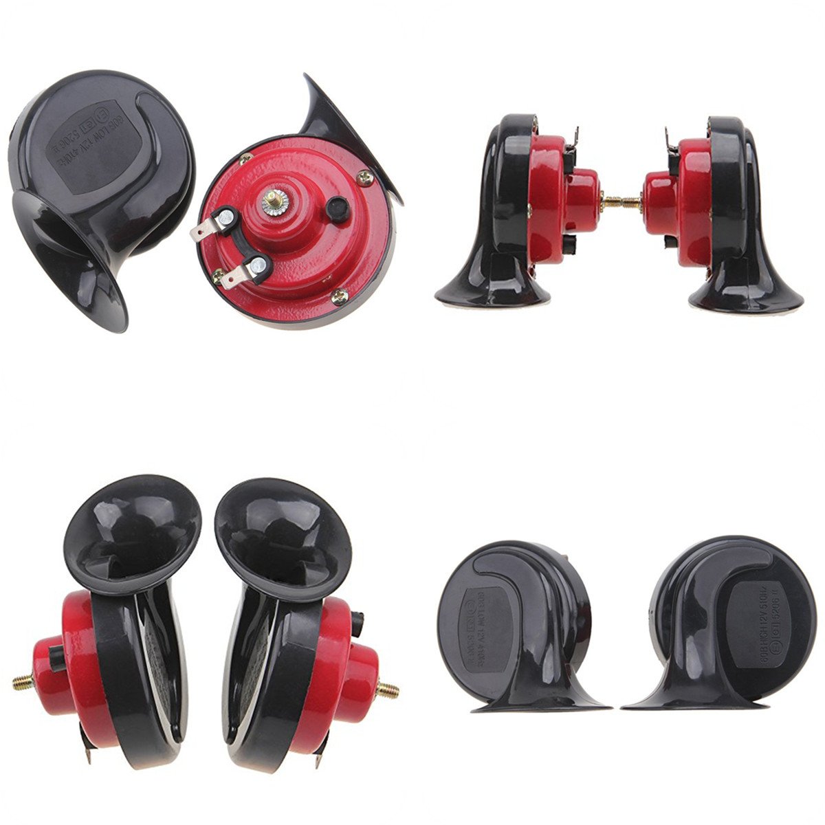 12V 110db Loud Snail Air Horn Dual Tone Universal for Cars,Trucks,4x4's & Vans