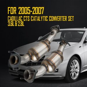 Prolenz Left/Right Side Catalytic Converter Fits for CTS 2.8L&3.6L 2005-2007,Catalytic Converters 16544, 16546