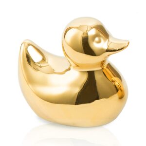 tqupt home decor golden ceramic duck figurines, home decor animal sculptures and statues handmade artware decor, mini duck