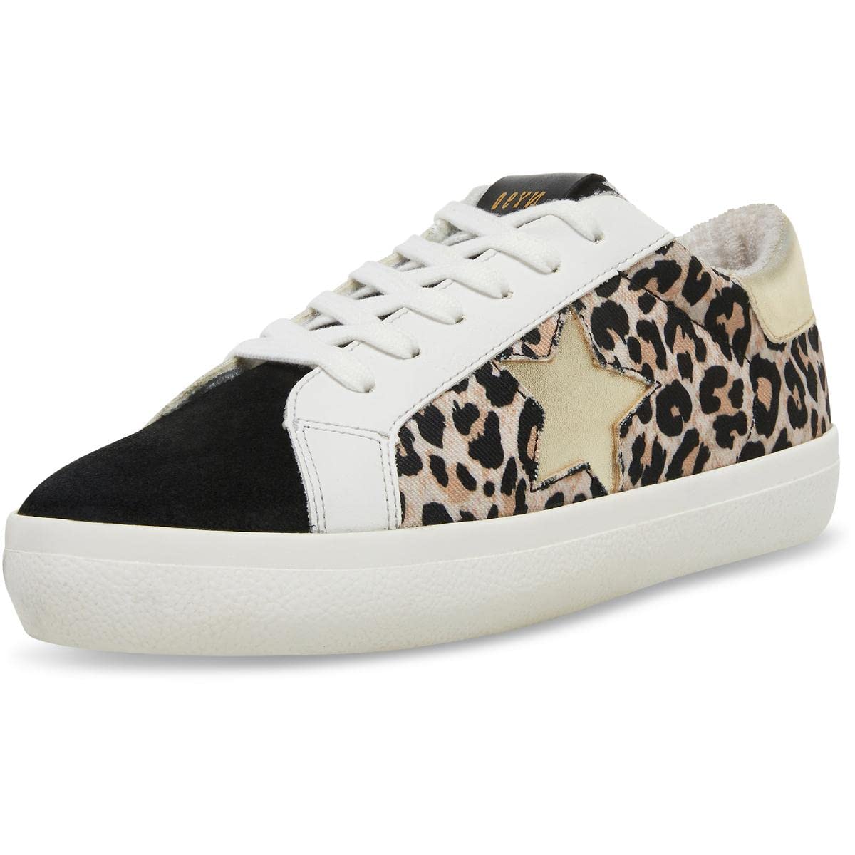 Steve Madden Women's Starling Sneaker, Black/Leopard, 7.5