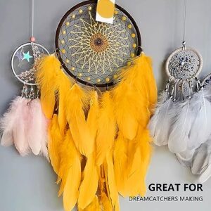 FeelfunFeather 120pcs Golden Yellow Goose Feathers 6-8 Inch 15-20cm Decorative Natural Goose Nagoire Feather Bulk for DIY Crafts Cosplay Wedding Party Christmas Halloween Home Decoration