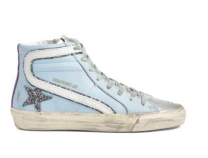 golden goose women's light blue leather slide high top sneakers (us_footwear_size_system, adult, women, numeric, medium, numeric_6)