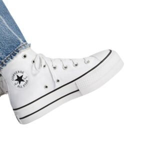 Converse Women's Chuck Taylor All Star Lift High Top Sneakers, White/Black/White, 7 Medium US