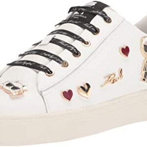 Karl Lagerfeld Paris Cate Shoes – Sneakers for Women with Iconic KLP Pins, Bright White, 11