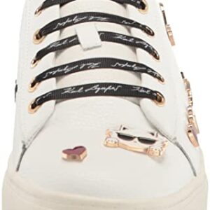 Karl Lagerfeld Paris Cate Shoes – Sneakers for Women with Iconic KLP Pins, Bright White, 11