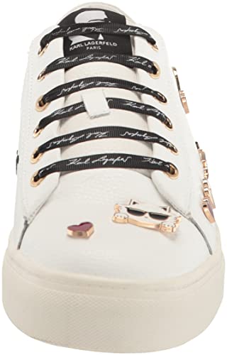 Karl Lagerfeld Paris Cate Shoes – Sneakers for Women with Iconic KLP Pins, Bright White, 11